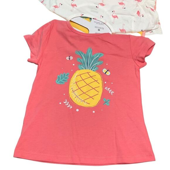 Pekkle Girls Floral Pineapple Shorts & Shirts 8 Piece Set Size 5 NWT - Picture 9 of 13